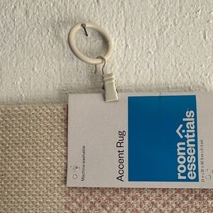 NWT Target - Room Essentials Brand Pink and Ivory Gingham Accent Rug